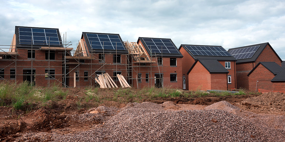 Solar panels on a new build property